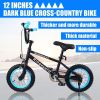 12" BMX Bike Blue Carbon Steel Frame High-gel Butyl Tires Non-slip