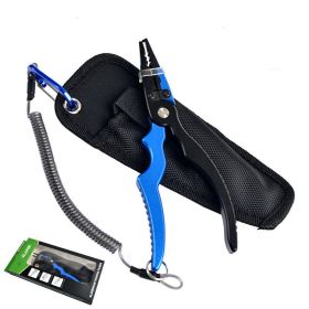 Multi-purpose Aluminum Alloy Forceps Hook Removing Cutting Wire Clip Fish Pliers (Option: Blue And Black-Set)