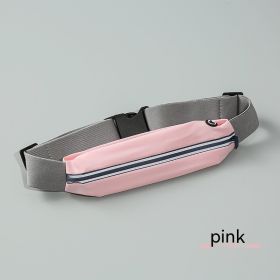 Men's And Women's Outdoor Sports Waist Bag Gym Bag Waterproof Storage Bag Sports Bag Invisible Ultra-thin Mini Small Waist Bag (Color: Pink)