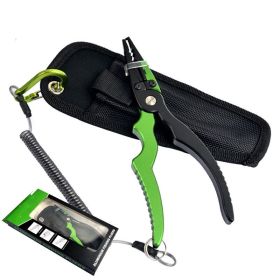 Multi-purpose Aluminum Alloy Forceps Hook Removing Cutting Wire Clip Fish Pliers (Option: Green And Black-Set)
