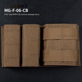 9MM 556 Parallel MOLLE Accessory Kit CS Tactical Multifunction Storage Bag (Color: Brown)